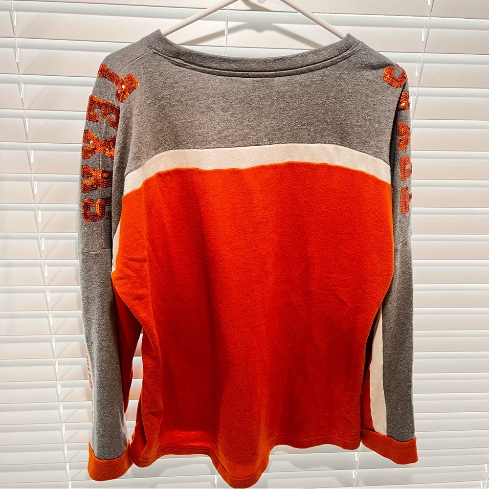 PINK Victoria's Secret Orange and Gray Sweater - Picture 4 of 6